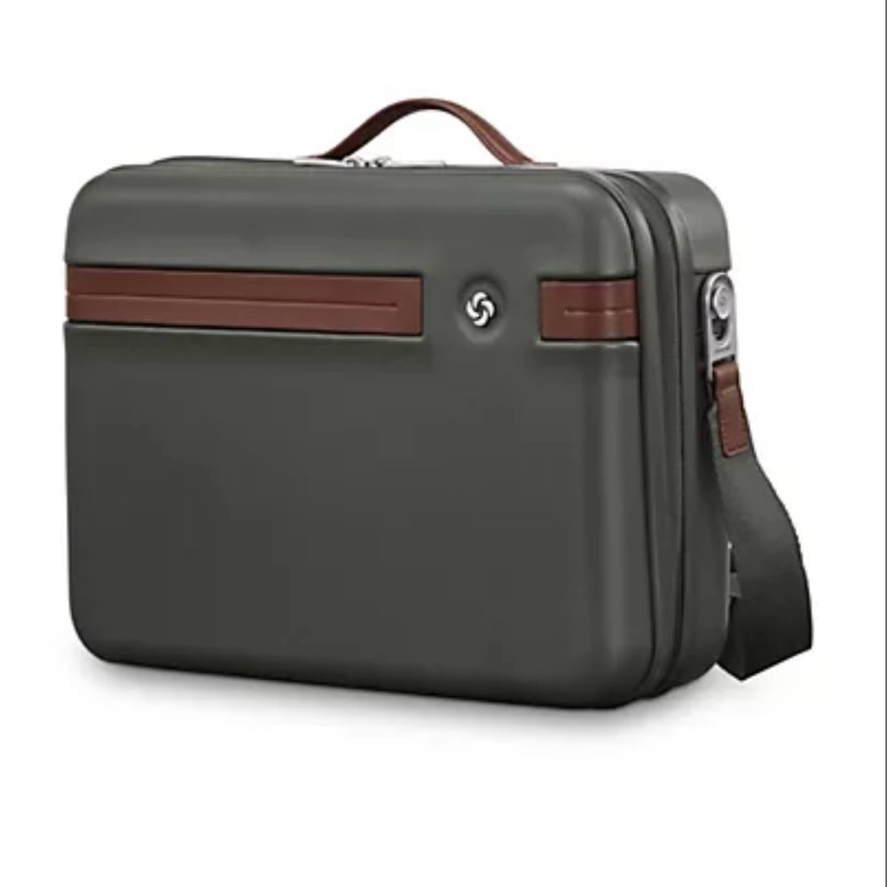 Samsonite Virtuosa Train Case Stylish Green  and Brown Bag